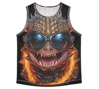 LINNIKEEEE Arrabbiato Ha Sparato Armadillo Canotte Senza Maniche da Uomo,Magliette Sportive e Attive Top per Ragazzi Giovani