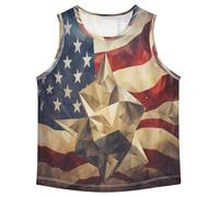 LINNIKEEEE Arte Astratta della Bandiera Americana Canotte Senza Maniche da Uomo,Magliette Sportive e Attive Top per Ragazzi Giovani