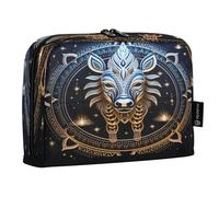 LINNIKEEEE Astratto Zebra Blu Dorato Astucci per Matite,Portapenne per Studenti Ragazze Ragazzi