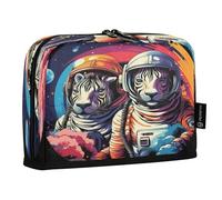 LINNIKEEEE Astronauta Animale Zebra Astucci per Matite,Portapenne per Studenti Ragazze Ragazzi