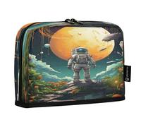 LINNIKEEEE Astronauta Dello Spazio Opera D'arte Ad Acquerello Astucci per Matite,Portapenne per Studenti Ragazze Ragazzi