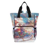 LINNIKEEEE Babbo Volante Della Neve Delle Renne Borsa per Pannolini Zaino da Viaggio Borse per Mamma di Grande Capacità per Papà Donne Ragazze