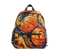 LINNIKEEEE Bella Arte Del Basket Zaino per Bambini Zaino per Libri Mini Borsa a Tracolla con Fischietto per Viaggi Da 1 a 6 Anni