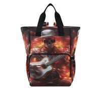 LINNIKEEEE Bella Chitarra Natalizia Borsa per Pannolini Zaino da Viaggio Borse per Mamma di Grande Capacità per Papà Donne Ragazze