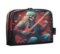 LINNIKEEEE Bella Musica Teschio Santa Astucci per Matite,Portapenne per Studenti Ragazze Ragazzi