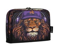 LINNIKEEEE Bella Musica Viola Leone Astucci per Matite,Portapenne per Studenti Ragazze Ragazzi