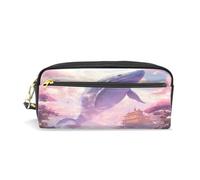 LINNIKEEEE Bellissima Balena Marina Astuccio in Pelle Astuccio Portapenne Borsa Porta Matite per Trucco Organizer per Ragazzi Ragazze