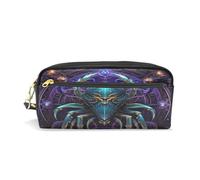 LINNIKEEEE Bello Zodiaco Astratto Astuccio in Pelle Astuccio Portapenne Borsa Porta Matite per Trucco Organizer per Ragazzi Ragazze