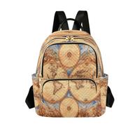 LINNIKEEEE Bussola Storica Della Mappa Del Mondo Zaino Bookbag Mini Borsa a Tracolla per Adolescenti da Viaggio