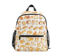 LINNIKEEEE Cani Arancioni Vivace Allegro Zaino per Bambini Zaino per Libri Mini Borsa a Tracolla con Fischietto per Viaggi Da 1 a 6 Anni