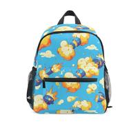 LINNIKEEEE Cartone Animato Ha Sparato Bombe Zaino per Bambini Zaino per Libri Mini Borsa a Tracolla con Fischietto per Viaggi Da 1 a 6 Anni