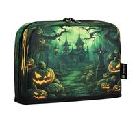 LINNIKEEEE Castello Verde Di Halloween Astucci per Matite,Portapenne per Studenti Ragazze Ragazzi