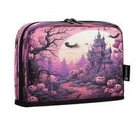 LINNIKEEEE Castello Viola Stile Halloween Astucci per Matite,Portapenne per Studenti Ragazze Ragazzi