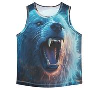 LINNIKEEEE Cool Orso Polare Blu Canotte Senza Maniche da Uomo,Magliette Sportive e Attive Top per Ragazzi Giovani