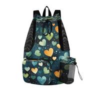 LINNIKEEEE Cuori Che Si Ripetono Zaino Da Viaggio, Borsa A Sacco Con Coulisse Per La Palestra, Borsa Per Libri, Borsa Per Il Nuoto Per Ragazze Giovani