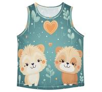 LINNIKEEEE Cuori di Leoni Carini Canotte Senza Maniche da Uomo,Magliette Sportive e Attive Top per Ragazzi Giovani