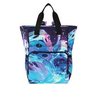 LINNIKEEEE Dadi Blu Che Schizza Vibrante Borsa per Pannolini Zaino da Viaggio Borse per Mamma di Grande Capacità per Papà Donne Ragazze