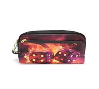 LINNIKEEEE Dadi Freddi Sparati Astuccio in Pelle Astuccio Portapenne Borsa Porta Matite per Trucco Organizer per Ragazzi Ragazze