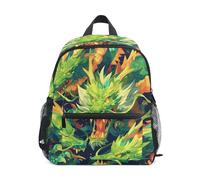 LINNIKEEEE Drago Verde Cartone Animato Zaino per Bambini Zaino per Libri Mini Borsa a Tracolla con Fischietto per Viaggi Da 1 a 6 Anni