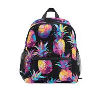 LINNIKEEEE Fantasia Ananas Acquerello Zaino per Bambini Zaino per Libri Mini Borsa a Tracolla con Fischietto per Viaggi Da 1 a 6 Anni