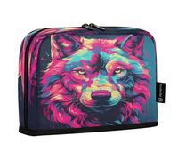 LINNIKEEEE Fantastica Opera D'arte Ad Acquerello Lupo Astucci per Matite,Portapenne per Studenti Ragazze Ragazzi