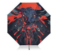 LINNIKEEEE Fantastico Toro Dei Cartoni Animati Ombrello Pieghevole Automatico Auto Apri Chiudi Protezione UV Ombrelli per Spiaggia Donne Bambini