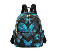 LINNIKEEEE Farfalle Blu Cuori Scuri Zaino Bookbag Mini Borsa a Tracolla per Adolescenti da Viaggio