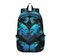 LINNIKEEEE Farfalle Blu Cuori Scuri Zaino per Laptop Multifunzione,Borsa da Viaggio con Spallacci Imbottiti per Ragazzi Donne