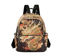 LINNIKEEEE Fiamme Del Fuoco Drago D'oro Zaino Bookbag Mini Borsa a Tracolla per Adolescenti da Viaggio