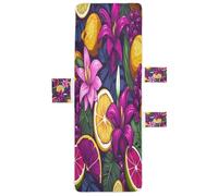 LINNIKEEEE Fiore Frutta Limone Telo Coprisedia da Spiaggia Antiscivolo per Lettini da Giardino,Ideale per Esterni Hotel