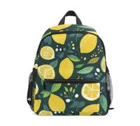 LINNIKEEEE Foglie Verdi Limoni Gialli Zaino per Bambini Zaino per Libri Mini Borsa a Tracolla con Fischietto per Viaggi Da 1 a 6 Anni