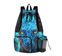 LINNIKEEEE Fredda Giraffa Blu Zaino Da Viaggio, Borsa A Sacco Con Coulisse Per La Palestra, Borsa Per Libri, Borsa Per Il Nuoto Per Ragazze Giovani