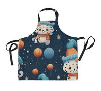 LINNIKEEEE Gatti Carini Con Motivo Cartone Animato Impermeabile Grembiule Cucina Cuoco Grembiuli da Cameriera per Bar Giardino Donne Uomini