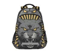 LINNIKEEEE Gatto Nero Arrabbiato Occhi Gialli Raggi Ragazzi Zaino per Bambini Studente Scolastico Borsa per Viaggio Ragazze Capretto