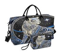 LINNIKEEEE Ghepardo Animale Astratto Borsone da Viaggio Borsa da Palestra Borsa da Weekend con Borsa da Toilette per Ragazze Uomin