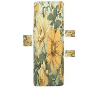 LINNIKEEEE Giallo Floreale Telo Coprisedia da Spiaggia Antiscivolo per Lettini da Giardino,Ideale per Esterni Hotel