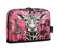 LINNIKEEEE Giraffa Cartone Animato Doodle Art Astucci per Matite,Portapenne per Studenti Ragazze Ragazzi