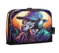 LINNIKEEEE Giraffa Di Musica Cool Astucci per Matite,Portapenne per Studenti Ragazze Ragazzi