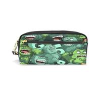 LINNIKEEEE Gorilla Con Motivo A Cartoni Animati Astuccio in Pelle Astuccio Portapenne Borsa Porta Matite per Trucco Organizer per Ragazzi Ragazze