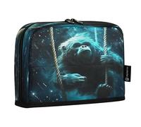 LINNIKEEEE Gorilla Stella Blu Astucci per Matite,Portapenne per Studenti Ragazze Ragazzi