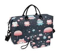 LINNIKEEEE Grafica Ad Acquerello Tigre Carina Borsone da Viaggio Borsa da Palestra Borsa da Weekend con Borsa da Toilette per Ragazze Uomin
