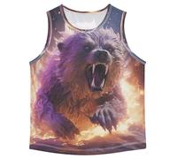 LINNIKEEEE Ha Sparato L'orso Bradipo Arrabbiato Canotte Senza Maniche da Uomo,Magliette Sportive e Attive Top per Ragazzi Giovani