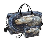 LINNIKEEEE Ippopotamo Animale Astratto Borsone da Viaggio Borsa da Palestra Borsa da Weekend con Borsa da Toilette per Ragazze Uomin