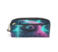 LINNIKEEEE Lemure Luminoso Notte Blu Mistica Astuccio in Pelle Astuccio Portapenne Borsa Porta Matite per Trucco Organizer per Ragazzi Ragazze