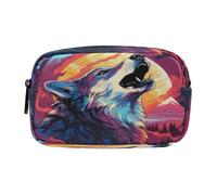 LINNIKEEEE Lupo Fantastico Acquerello Fantasia Astuccio per Matite Astuccio per Trucco Cosmetico Astuccio per Penne per Studenti Ragazze Ragazzi