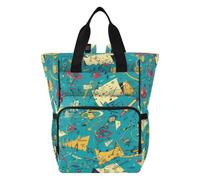 LINNIKEEEE Matematica Dei Cartoni Animati Borsa per Pannolini Zaino da Viaggio Borse per Mamma di Grande Capacità per Papà Donne Ragazze