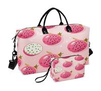 LINNIKEEEE Modello Di Frutta Frutto Del Drago Borsone da Viaggio Borsa da Palestra Borsa da Weekend con Borsa da Toilette per Ragazze Uomin