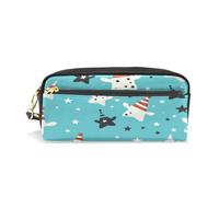 LINNIKEEEE Modello Simpatico Cartone Animato Art Astuccio in Pelle Astuccio Portapenne Borsa Porta Matite per Trucco Organizer per Ragazzi Ragazze
