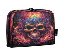 LINNIKEEEE Mostro Teschio Rosso Licenziato Astucci per Matite,Portapenne per Studenti Ragazze Ragazzi