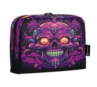 LINNIKEEEE Mostro Teschio Viola Astucci per Matite,Portapenne per Studenti Ragazze Ragazzi